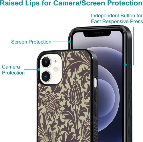Rigid Plastic For iPhone SE XS XR Max 5 6 7 8 Plus nature thistle flower Pattern - Picture 19 of 25