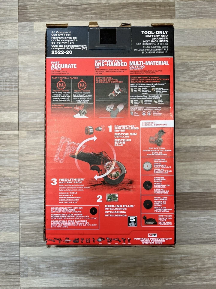 Milwaukee 2522-20 M12 Fuel 3" Compact Cut Off Tool & 48-59-2425P M12 H.O Battery - Image 4 of 4