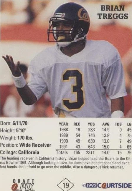1992 Courtside Draft Pix Brian Treggs #19