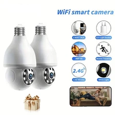 2PCS 2MP Wireless Light Bulb Security Camera 2.4G Outdoor Bulb Camera for Home 