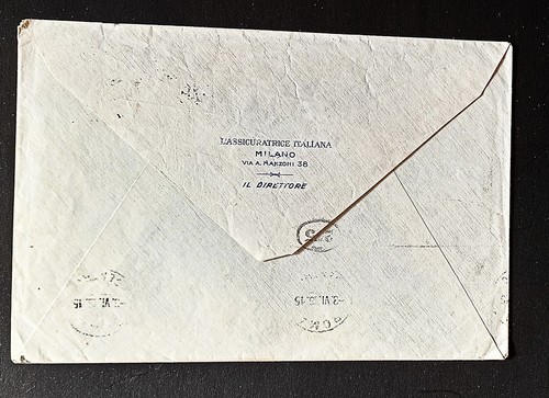 1916 busta con bollo 20/15 c. michetti perfin sovr. doppia e confusa - Foto 2 di 2