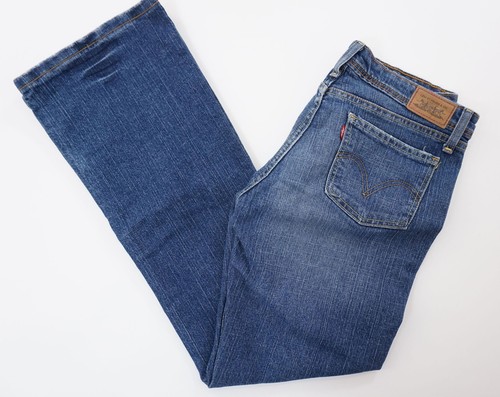 Levi's 518 Superlow Bootcut Damen Jeans Hose Gr.9M L32 blau stonewashed Stretch