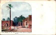 Town at Edge of Great Sahara Desert, Africa Postcard