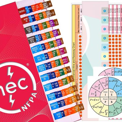2023 NEC Tabs, NFPA 70 National Electrical Code 2023 Tabs with Wire Chart / 2 Oh