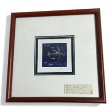 Original Nancy Elizabeth Nevin Signed Framed Etching Paint Art Fishing Lure