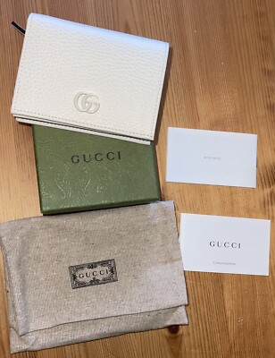 【関税&送料込】Gucci White Leather Gg Marmont Wallet Gucci GG Petite Ivory Marmont Bifold leather wallet