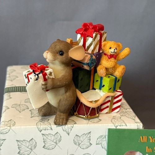 Vintage Charming Tails Figurine Mouse Fitz Floyd Christmas Something Just You - Picture 2 of 4