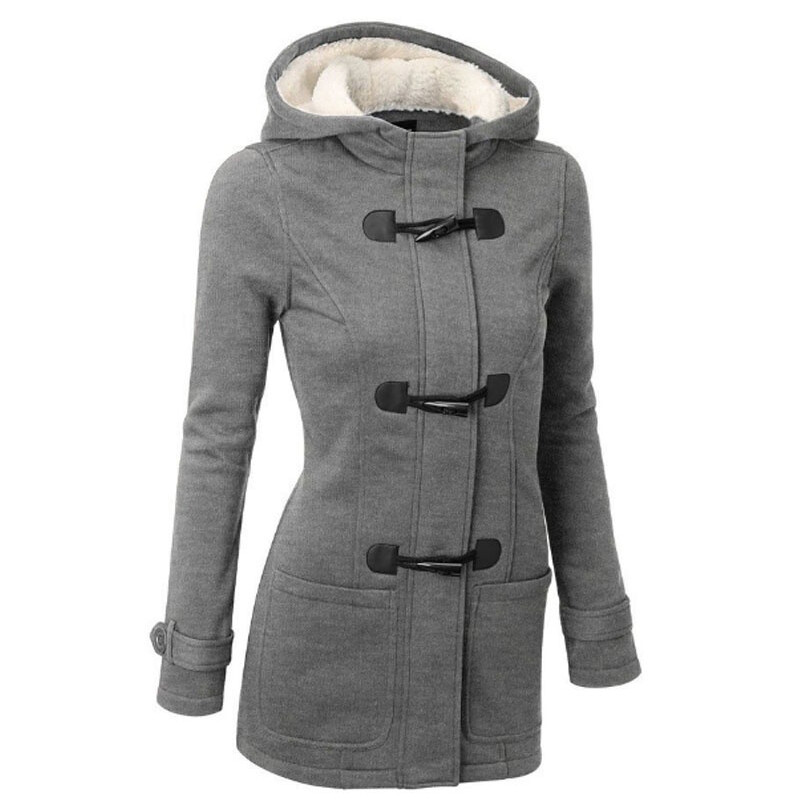 Mujer Chaqueta Grueso Forro Polar Chaqueta con Capucha Cálido Abrigo Parka "