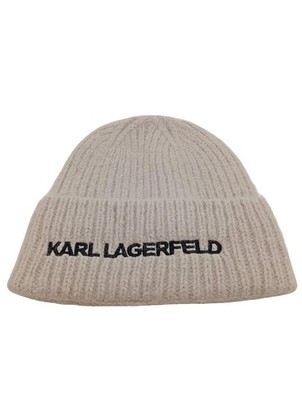 KARL LAGERFELD Strickmütze Damen Mütze wollweiß Casual-Look