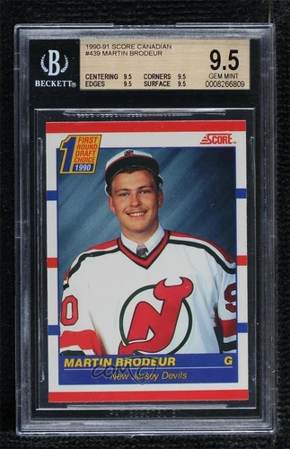 1990 Score First Round Draft Choice Bilingual Martin Brodeur BGS 9.5 Rookie RC