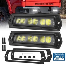 Pair 8 120w Flush Mount Cree Led Light Bar Offroad Driving Flood Pods 6000k 4wd