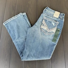 Buckle Black Jeans Mens 32x30 Slim Bootcut Light Blue Wash Premium Stretch Denim