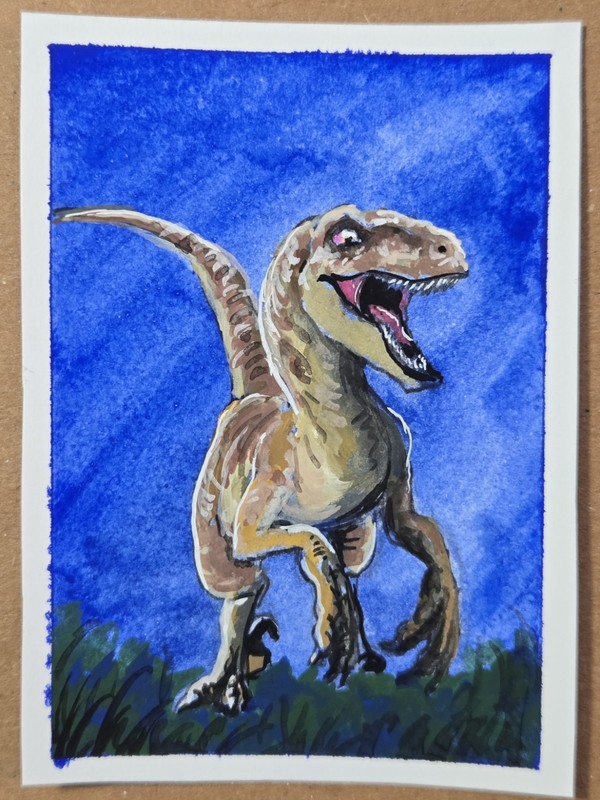 ACEO Original Artwork Acrylic Painting signed by Artist Ben Greenlees art