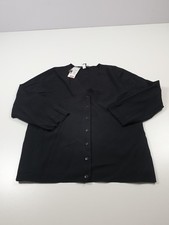 Cable  Gauge Sweater Womens XL Black Button Front Cardigan Lightweight