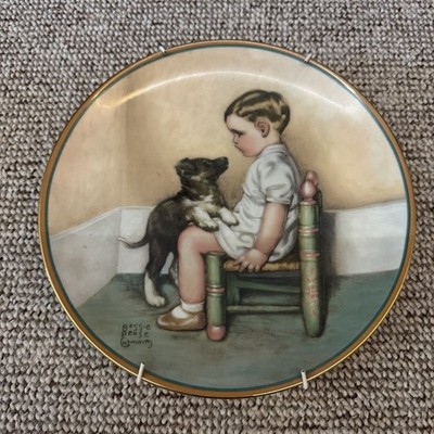 3 Wandteller Sammelteller Hamilton Collection Kind Hund Vintage 1985 Shabby