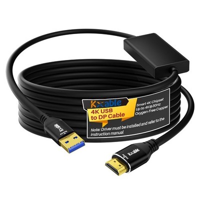 4K USB to HDMI Cable 6 FT, Unidirectional A 3.0 HD Audio 6FT 