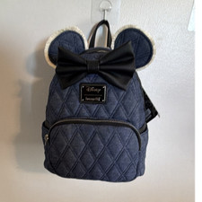Loungefly Disney Minnie Mouse Blue Quilted Ba...