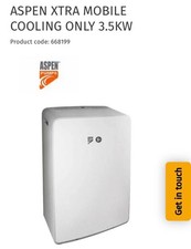 Air conditioning system. Aspen Xtra Mobile Cooling Only 3.5kw