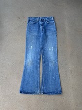 Vintage 70 s Levi s 646 Orange Tab Bellbottom Flare Faded Denim Jeans Size 30x30