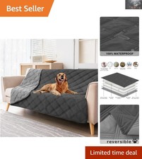 Multi-Functional Waterproof Blanket for Dogs - Stylish Grey Reversible Cover