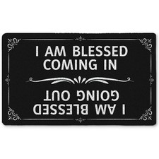 Funny Welcome Mats for Front Door, I Am Blessed Coming in and Going Out Door ...