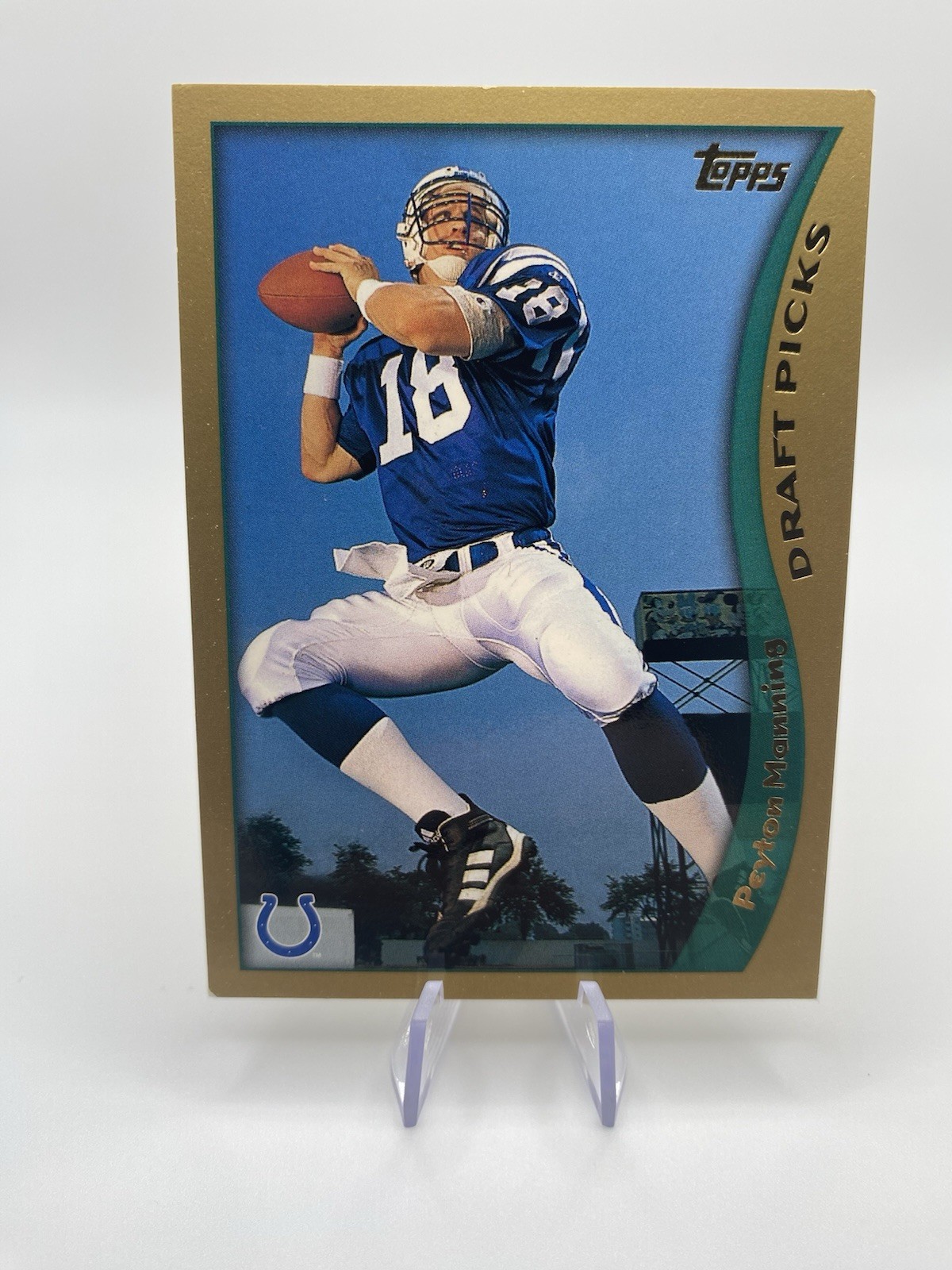 Topps 1998 Draft Picks Peyton Manning #360 Indianapolis Colts NFL Rookie Card
