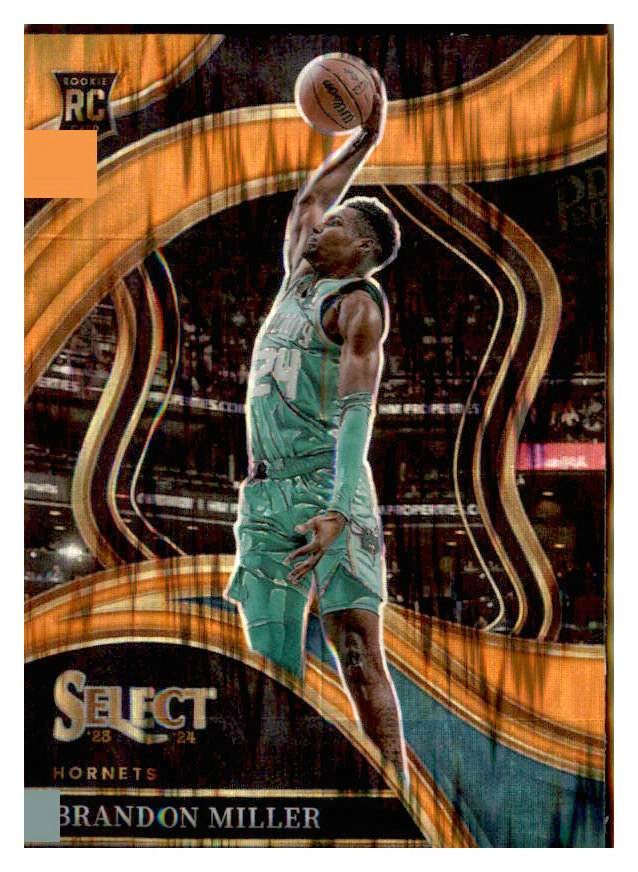 2023-24 Panini Select #286 Brandon Miller Orange Flash Prizms