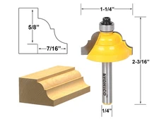 7/16" Classical Roman Ogee Edge Forming Router Bit - 1/4" Shank - Yonico 13123q