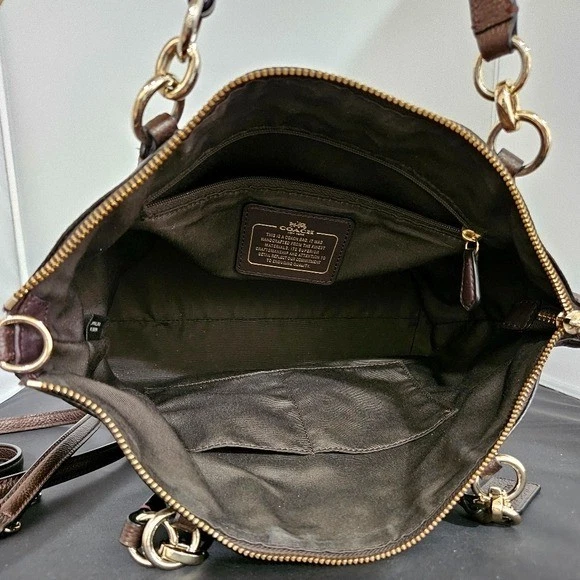 COACH KELSEY crossbody bronze metallic leather EUC pebble small F56127 bag - Image 2 of 4