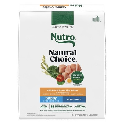 Nutro Natural Choice Large Breed Puppy Food Dry, Chicken & Brown Rice Recipe, 13