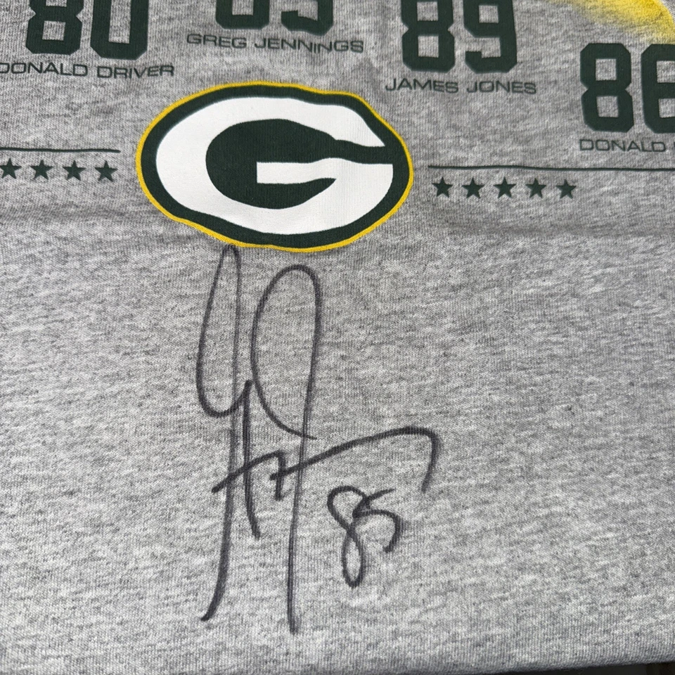 GREEN BAY PACKERS The Favre Five T-SHIRT XL NOS TAGS GREG JENNINGS SIGNED NFL - Image 3 of 4