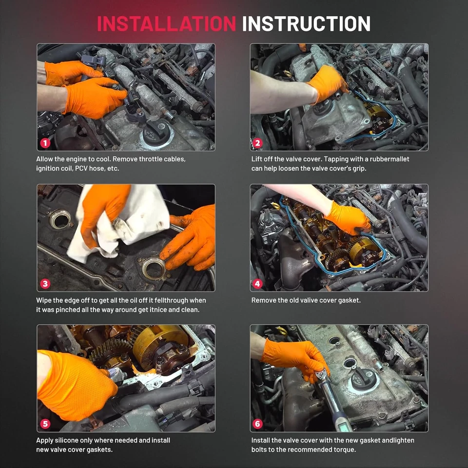 2x Cubierta de válvula de motor con junta para Nissan 350Z Infiniti FX35 G35 M35 Q50 EX35 Foto 4 de 4