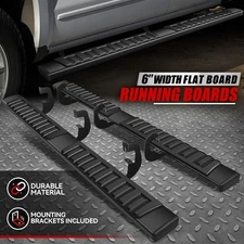 For 07-19 Silverado Sierra Ext Cab 6" Running Boards Side Step Nerf Bar Black