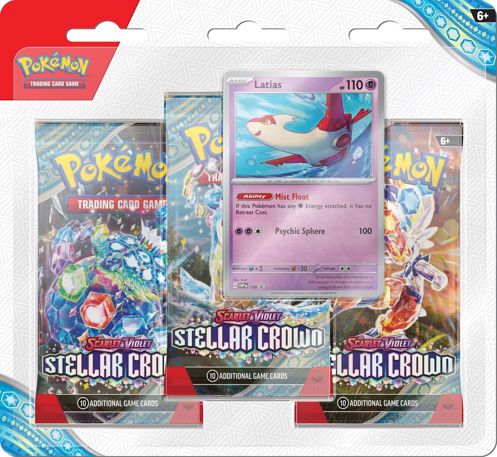 Pokemon Scarlet and Violet Stellar Crown 3-Pack Blister 13390₽