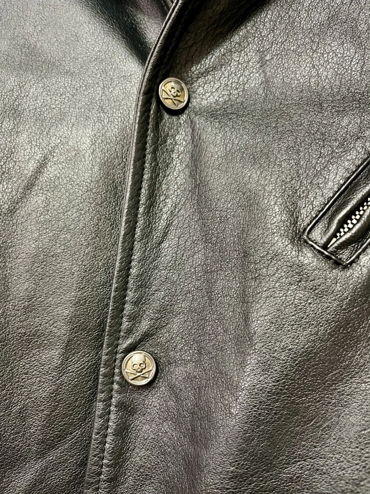 Rare Mastermind Japan MMJ Lambskin Leather Hoodie Size-XL Made in Japan π―π΅ - product detail image 5