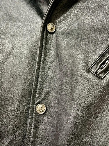 Rare Mastermind Japan MMJ Lambskin Leather Hoodie Size-XL Made in Japan 🇯🇵 image 5