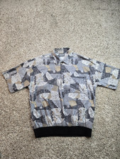Vintage Triumph of California Shirt Mens Medium Gray Abstract Button Up 90s