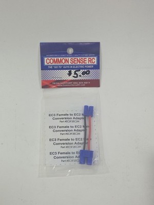 COMMON SENSE RC EC3F2EC2M EC3 FEMALE CONNECTOR TO EC2 MALE CONVERSION ADAPTER