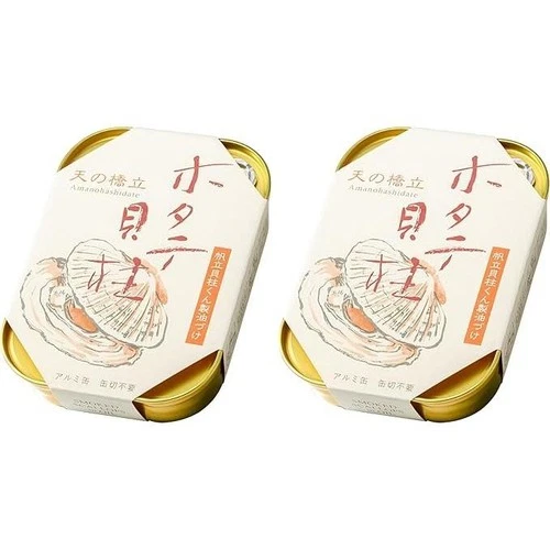 Takenaka Canned Foods – Amanohashidate Smoked Scallops in Oil (105g × 2 cans)