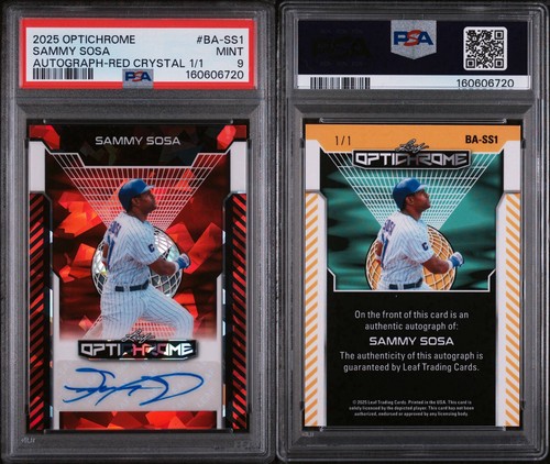 2025 Opticchrome Sammy Sosa Auto 1/1 PSA 9 POP 1 One of One