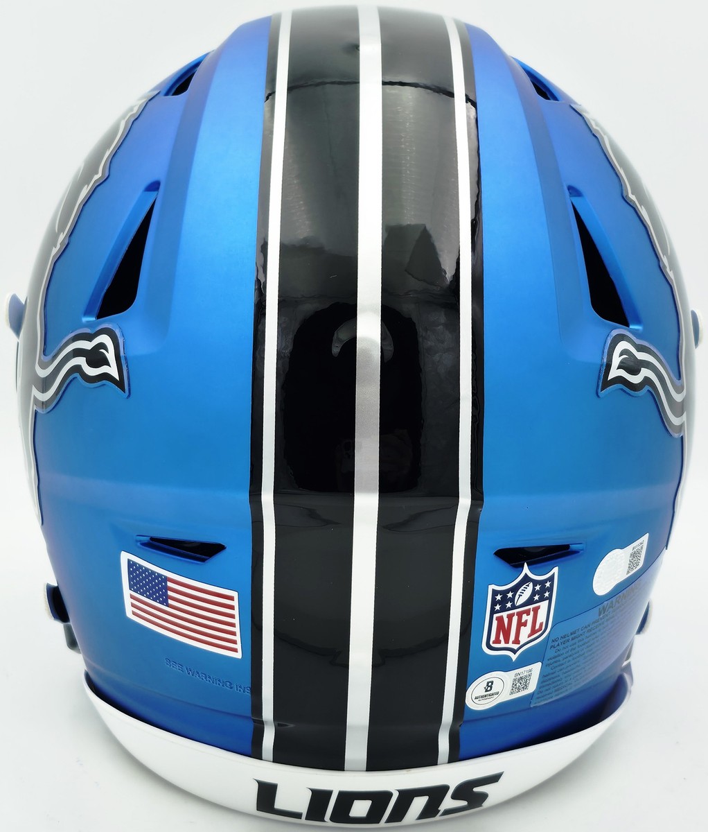 Barry Sanders Auto Lions Blue Full Size SpeedFlex Authentic Helmet
