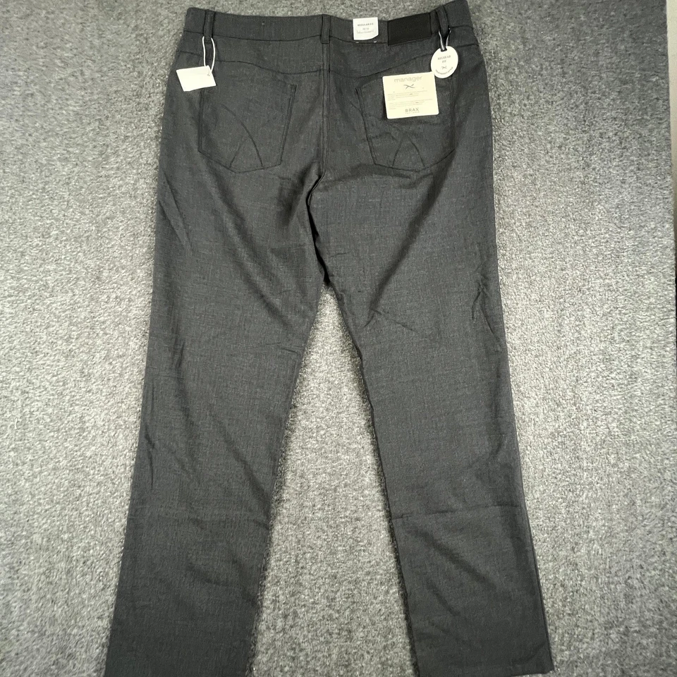 Pantalones Brax Para Hombre 38x32 Gris Cooper Fancy Manager Ajuste Regular Mezcla de Lana Foto 2 de 4