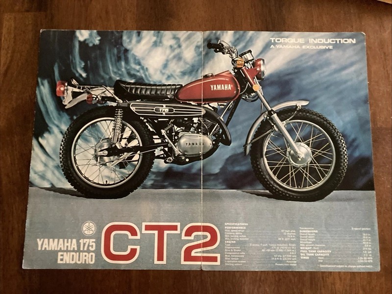 Yamaha 175 Enduro CT2 1970’s Specifications Poster Original
