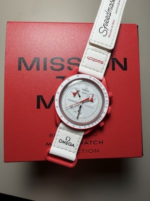 Swatch Mission to Mars 42mm Red Bioceramic Case Watch