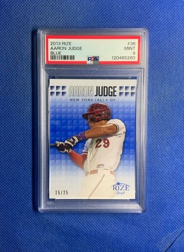 2013 AARON JUDGE RIZE BLUE #36 Psa 9 MINT 15/25 POP 1