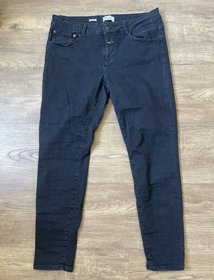 Closed Jeans Skinny Schwarz W33/L80 Denim Five-Pocket Logo