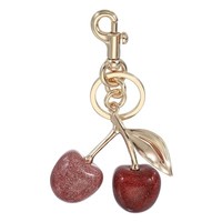 Kirsch-SchlüSselanhäNger TaschenanhäNger Kirschschmuck, Champagner-Lichtgold