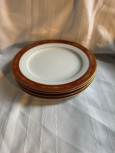 Noritake Goldhill Salad Plates Gold Trim Vintage - Set of 4 NEW