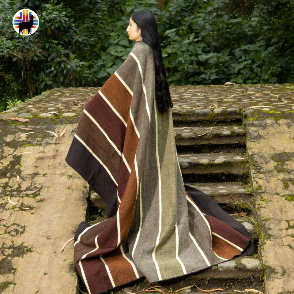 HANDMADE ALPACA BLANKET (Tacca chantieri) FREE SHIPPING IN USA, QUEEN SIZE - Image 4 of 4