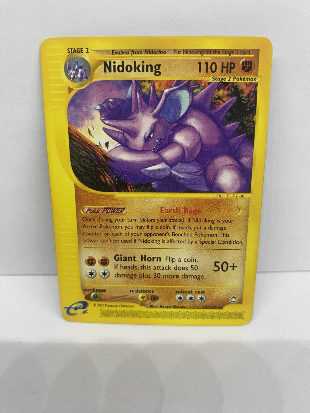 Nidoking - 24/147 - Rare - Aquapolis - Pokemon Card - NM